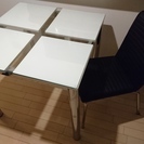 【無料】ガラス天板のダイニングテーブル&イス