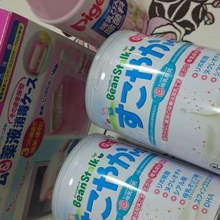 【出産準備】粉ミルク すこやかM1×2 スチーム&薬液消毒ケース 