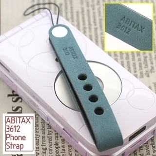 南青山ABITAX-3612レザー携帯ストラップ（BGY/ブルー...