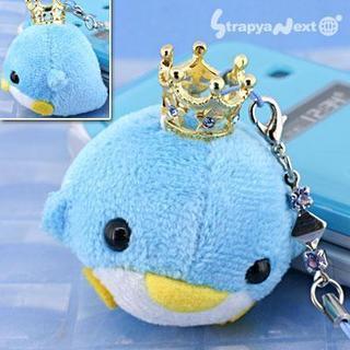 王冠キラキラ☆オーシャンパラダイス携帯ストラップ(ペンギン/ブルー)