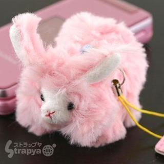 アンゴラウサギのももちゃん携帯ストラップ(ピンク)