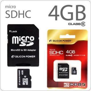 シリコンパワー microSDHCカードclass6(4GB)