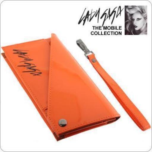 [各種スマートフォン対応]Lady Gagaレディー・ガガTHE MOBILE COLLECTIONクラッチケース モバイルポーチ(Fever in Orange)【ホワイトデーラッピング対象商品】