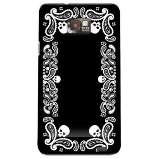 [予約][docomo GALAXY S II SC-02C専用] プリントケース 黒ベース(ペイズリー/TYPE3) [納期約4週間前後]【SECOND SKIN/セカンドスキン】