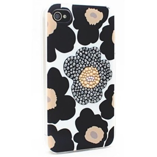 メール便3 予約 Au Iphone 4s専用 スワロフスキー社製クリスタル使用デコ プリントケース フラワー ブラック 納期約4週間前後 Second Skin セカンドスキン セール特価 Wabashtwpfire Org