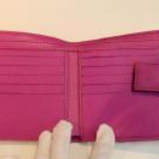 GUCCI(グッチ)　二つ折り財布　GGキャンバス柄　ピンク　中古ランク「B」