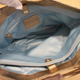 COACH(コーチ)F16175 カーリーシグネチャー　サテン　トートバッグ　未使用品(若干汚れ有)