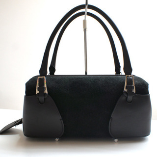 BALLY(バリー)トート　ボーリング　ハンドバッグ　ブラック　レザー　中古ランク「B」