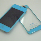 iphone4用　カスタムパーツ　スケルトン　ブルー