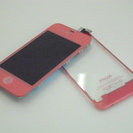 iphone4用　カスタムパーツ　スケルトン　ピンク