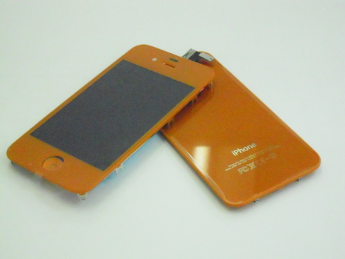 【終了】iphone4用　カスタムパーツ　ソリッドタイプ　オレンジ