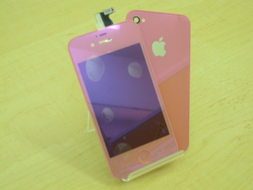 iphone4s用　カスタムパーツ　ミラータイプ　ピンク