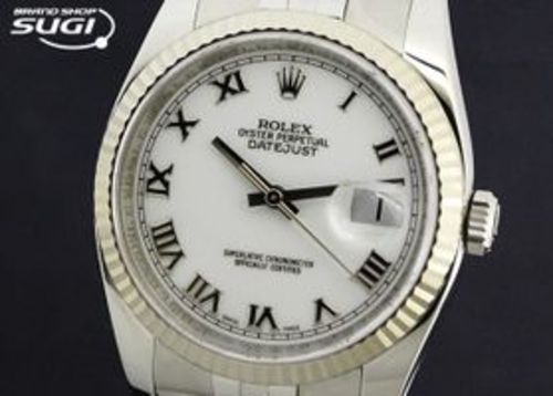 時計 ロレックス/ROLEX デイトジャスト 116234　メンズ ホワイトローマン文字盤 中古品　保証付