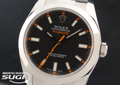 時計 ロレックス/ROLEX ミルガウス 116400　メンズ ブラック文字盤 中古品　保証付