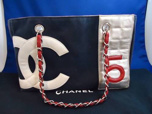 (IG)☆CHANEL シャネル コットンキャンバス チェーントート☆