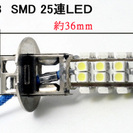 大人気！H3 LEDフォグランプ　25SMD 2個 セット 白