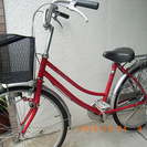 大阪の自転車出張修理店グッドサイクルが24インチ赤色の女性向き自...