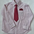 男児ワイシャツ（ネクタイ＆ポケットチーフ付き）　120センチ　【...