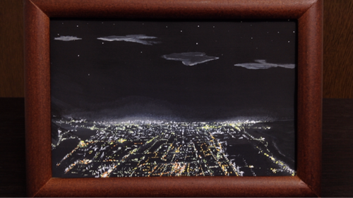 癒し系 絵 夜景を作者 松本貴之 煌めく絶景 原画 綺麗な景色 レア物 多摩のその他の中古あげます 譲ります ジモティーで不用品の処分