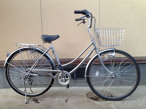 【販売済】【050】みんなの自転車屋　ママチャリ　27型　オートライト　外装6段変速【8980円】