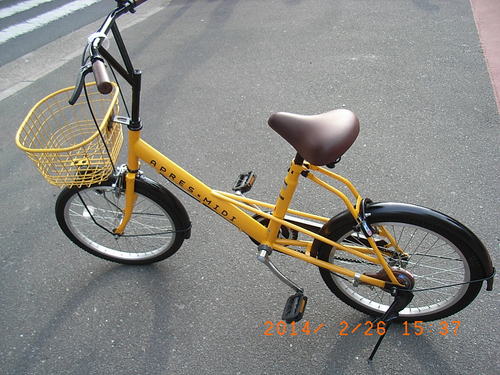 大阪の自転車出張修理店グッドサイクルが20インチのイエロー色で使用感の少ない中古自転車を販売