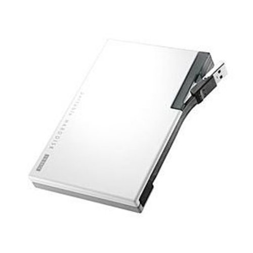 『生産終了製品』I-O DATA USB3.0/2.0接続 ポータブルHDD「ケーブル収納カクうす」スノーホワイト 500GB HDPV-UT500WB
