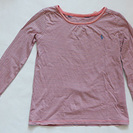 ラルフローレンの長袖Tシャツ　女児100センチ位（ピンクのストライプ）