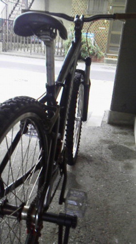 マウンテンバイク 26インチ MTB フロントサス 黒 LEDライト付き