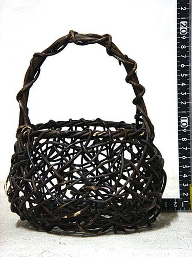 骨董 時代もの手編みの籠   大