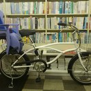 [324]Nois BIKE　ノイズバイク　HAMAX子供乗せ　ビーチクルーザー風ミニベロ　20インチ　シングル　ステンレスカゴ　ホワイト　中古自転車　リサイクル自転車