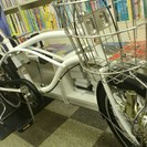 [324]Nois BIKE　ノイズバイク　HAMAX子供乗せ　ビーチクルーザー風ミニベロ　20インチ　シングル　ステンレスカゴ　ホワイト　中古自転車　リサイクル自転車