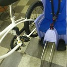 [324]Nois BIKE　ノイズバイク　HAMAX子供乗せ　ビーチクルーザー風ミニベロ　20インチ　シングル　ステンレスカゴ　ホワイト　中古自転車　リサイクル自転車