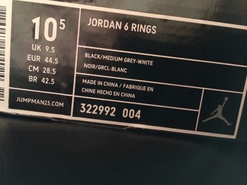 スニーカー jordan 6rings