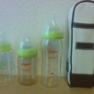 哺乳瓶３本　哺乳瓶ケース☆母乳実感　ピジョン　チュチュベビー