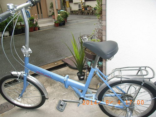 無料配達地域あり、税込9,800円、ミニベロ20インチ、外装6段変速、LEDオートライト付き中古ミニベロ、自転車出張修理店グッドサイクルが出品 大阪の自転車出張修理店グッドサイクルが20インチ、折畳み6段変速の