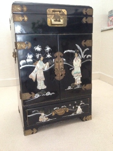 骨董 中国 漆仕様 螺鈿入り アンティーク キャビネット 骨董 中国 漆