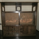 レトロ調焼き桐飾り棚