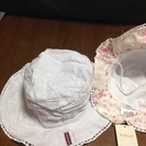 新品ハッシュアッシュ帽子白50cm、定価1990円×2点UVカッ...