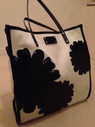 【終了】kate spade(ケイトスペード)　キャンバス×レザー　トートバック　美品