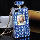 新作☆キラキラ香水ボトル型iPhoneケース サファイアブルー