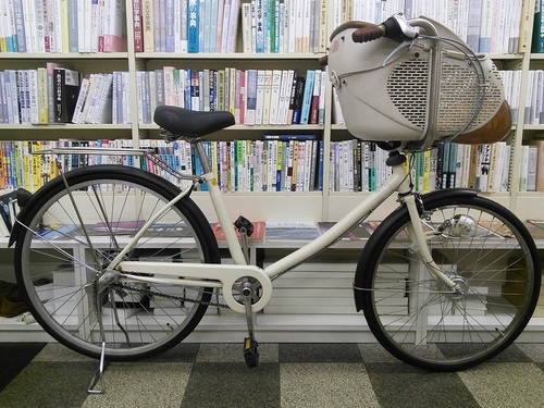 [452]良品計画　子供乗せ自転車　26×24インチ　3段変速　ホワイト×ブラック