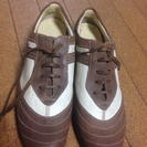 ☆茶色と白の革靴+新古品