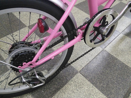 [462]折りたたみ自転車　20インチ　6段変速　ピンク