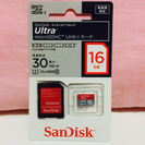 サンディスクmicroSDHC+UHS-Iカード16GB
