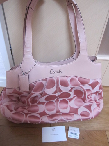 （終了）本物・新品・未使用★コーチ COACH★レガシーシグネーチャーサテンサッチェル★F16314