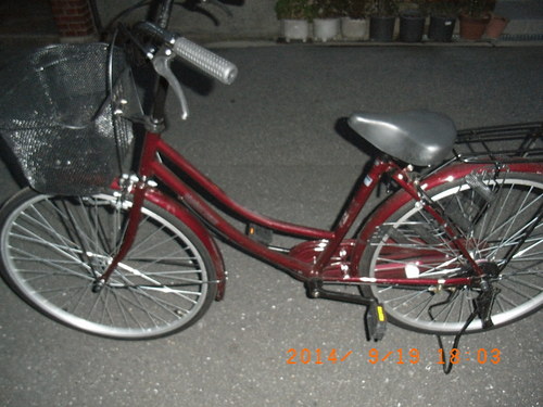 大阪の自転車出張修理店グッドサイクルが26インチ、レッド系のママチャリを出品
