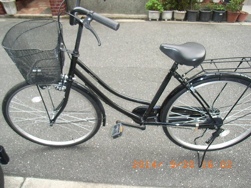 大阪の自転車出張修理店グッドサイクルがブラック、26インチ、きれいなママチャリを出品