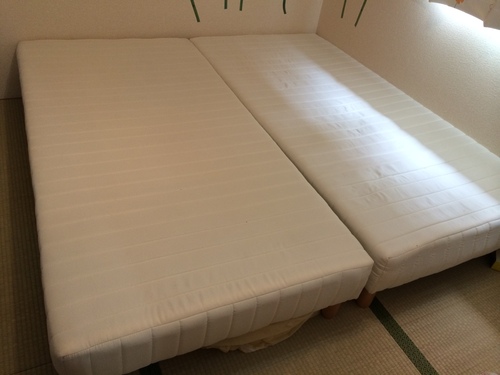 シングルベッド２つ ２つ合わせるとキングサイズみたいに広いベッドになります せた 妙典のベッド シングル ベッド の中古あげます 譲ります ジモティーで不用品の処分