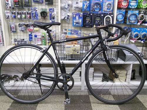 [454]Inter Max インターマックス　トラックレーサー　ピストバイク　700×28C　シングル（固定なし）　キャリパーブレーキ（シマノ ティアグラ）　クイックレリーズ　難あり　ブラック