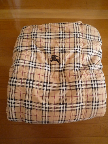 たくさんのお問い合わせをありがとうございました/美品： 羽毛肌がけ布団（Burberry) シングルサイズ